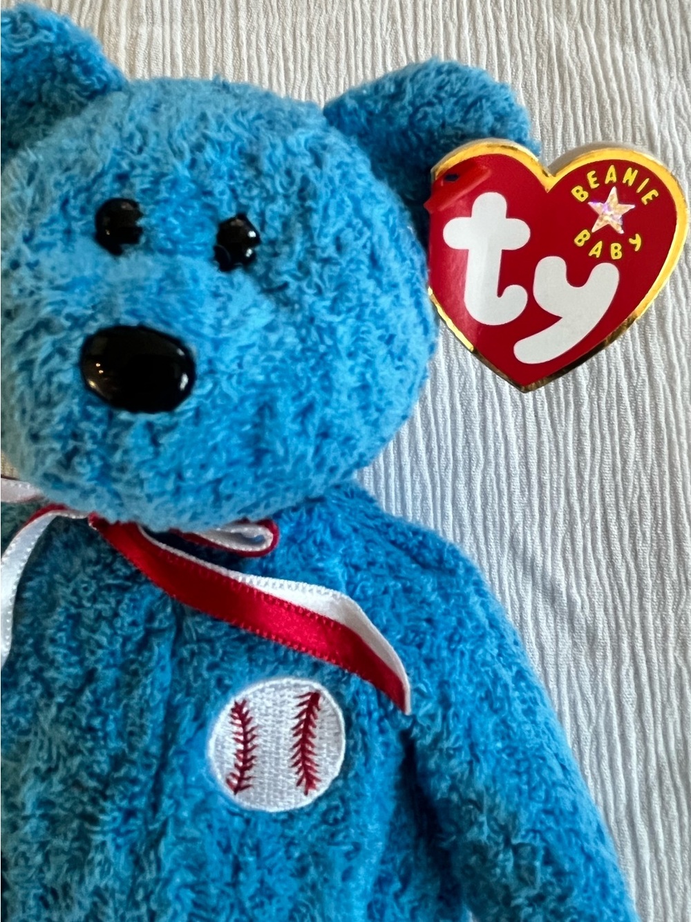 Ty Beanie Baby “Addison”- Blue Baseball Bear - Picture 3 of 8